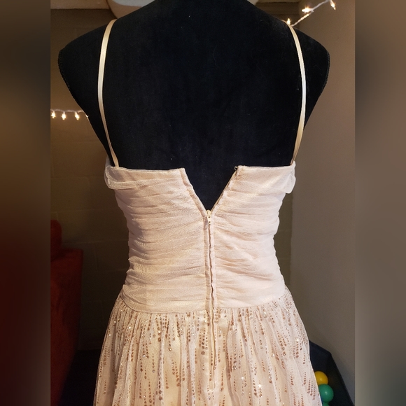Peach and Gold Prom Dress - Picture 3 of 5
